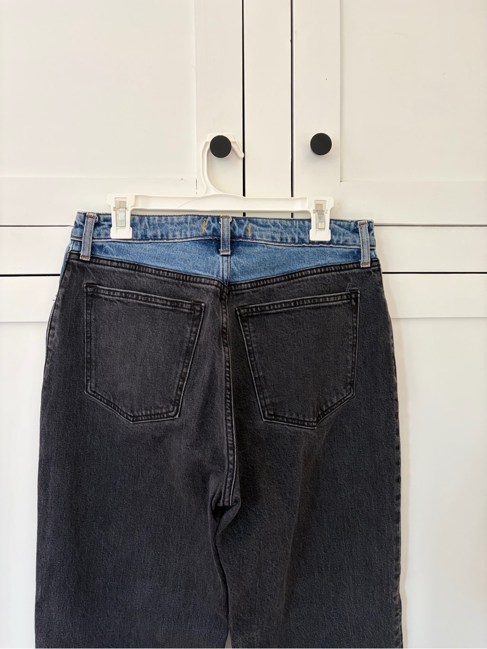 Abercombie & Fitch Two Tone Black Blue 90’s Relaxed High Rise Jeans Size 30/10 - Picture 4 of 7